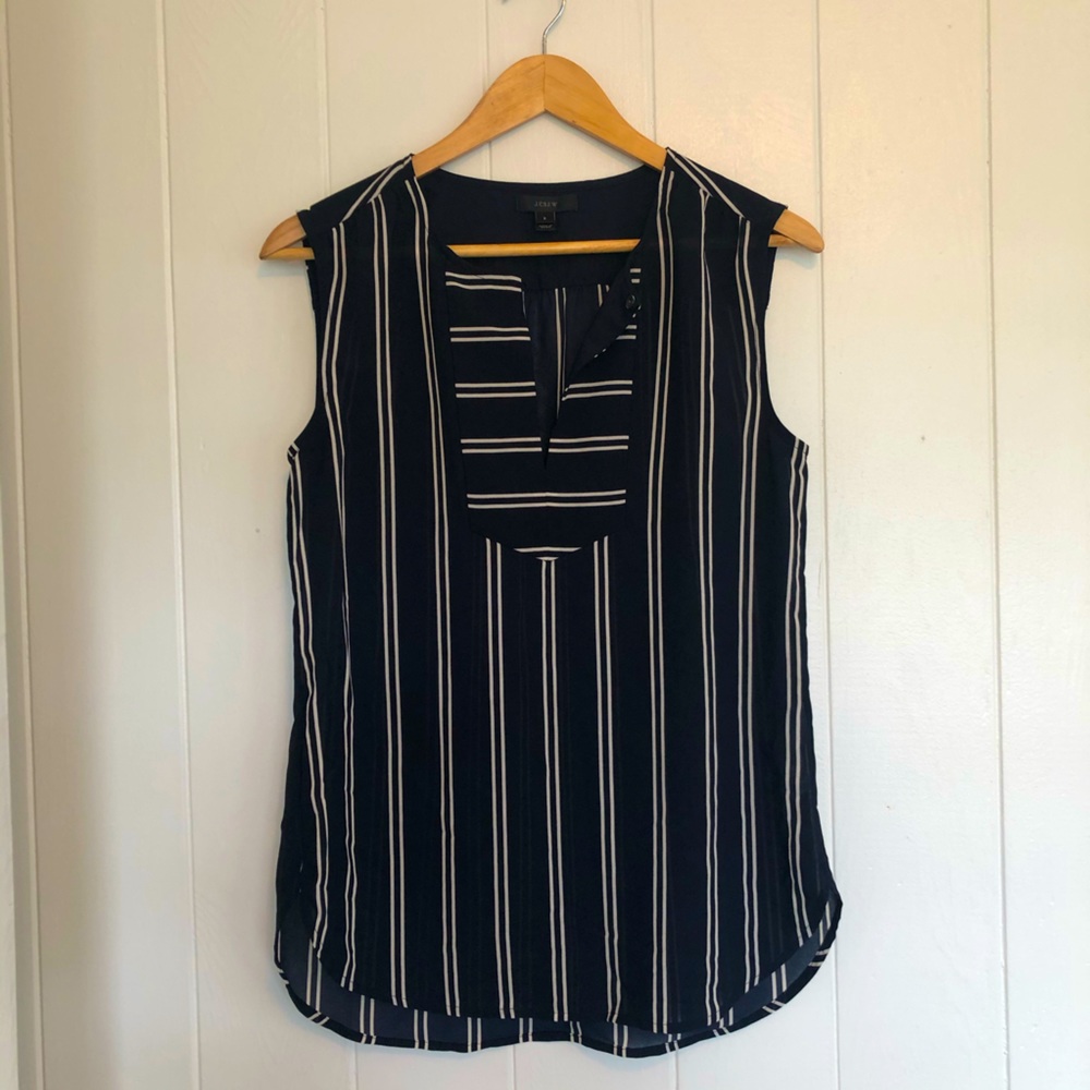Jcrew Striped Sleeveless Blouse